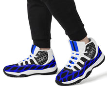 Load image into Gallery viewer, DX4 White Logo , Black, Blue Netting & White High Top Air Retro Sneakers - White
