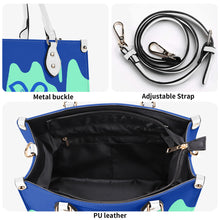 Load image into Gallery viewer, DRIP Blue Logo & Turquoise Multiple Sizes Upgraded Luxury Women PU Leather Handbag