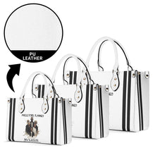 Load image into Gallery viewer, Ancestors+ Black Family, Black Logo & Black Stripes, Pink Multiple Sizes Upgraded Luxury Women PU Leather Handbag