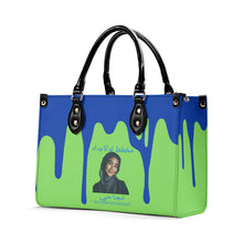 Load image into Gallery viewer, Ancestors Muslim, Female , Blue Logo , Blue Drip & GreenMultiple Sizes Upgraded Luxury Women PU Leather Handbag