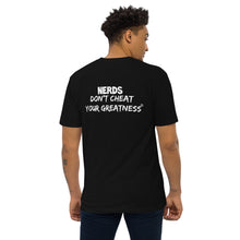 Load image into Gallery viewer, DCYG 24 NERDS White Logo Men’s premium heavyweight tee