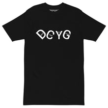 Load image into Gallery viewer, DCYG UL White logo & Black Men’s premium heavyweight tee