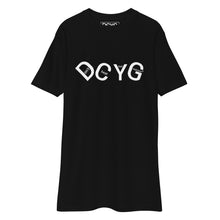 Load image into Gallery viewer, DCYG UL White logo & Black Men’s premium heavyweight tee
