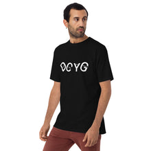 Load image into Gallery viewer, DCYG UL White logo & Black Men’s premium heavyweight tee