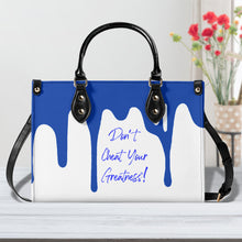 Load image into Gallery viewer, DRIP Blue CR Logo & White Multiple Sizes Upgraded Luxury Women PU Leather Handbag