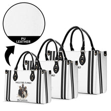Load image into Gallery viewer, Ancestors+ Black Family, Black Logo & Black Stripes, Pink Multiple Sizes Upgraded Luxury Women PU Leather Handbag