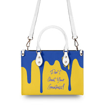 Load image into Gallery viewer, DRIP Blue CR Logo & Gold Multiple Sizes Upgraded Luxury Women PU Leather Handbag