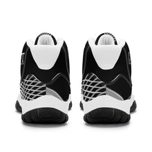 Load image into Gallery viewer, DONT D4X White logo,, Black,White, Grey Design & Black High Top Air Retro Sneakers - White
