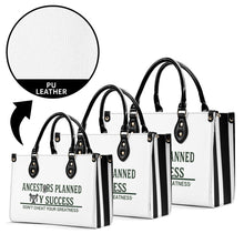 Load image into Gallery viewer, Ancestors Native, Black Logo & White and Black Multiple Sizes Upgraded Luxury Women PU Leather Handbag