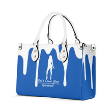 Load image into Gallery viewer, DRIP SF White Logo & Blue Multiple Sizes Upgraded Luxury Women PU Leather Handbag