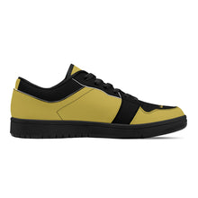 Load image into Gallery viewer, DCYG G4's Black & Gold, Black Sole Low-Top Leather Sneakers