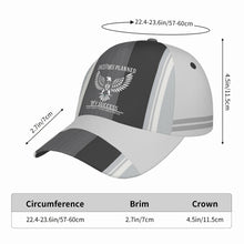 Load image into Gallery viewer, Ancestors Native, White Logo & Grey , White Stripes Curved Brim Baseball Cap (AOP)