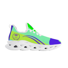 Load image into Gallery viewer, Royal 38 DDZ Purple Logo & Lime/ Yellow Flex Control Sneaker - White