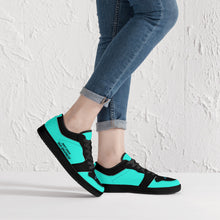 Load image into Gallery viewer, DCYG G4's Turquoise & Black, Black Sole Low-Top Leather Sneakers