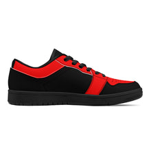 Load image into Gallery viewer, DCYG 4G's Black & Red, Black Sole Low-Top Leather Sneakers