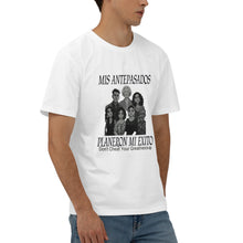 Load image into Gallery viewer, Ancestors + Latino Family Family & Black Logo & White Men's Short Sleeve Cotton Tee