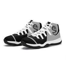 Load image into Gallery viewer, SWAN Black, White Dragon Logo & Black, Grey , White High Top Air Retro Sneakers - White