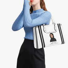 Load image into Gallery viewer, Ancestors Muslim, Female, Black Logo ,Stripes & White Multiple Sizes Upgraded Luxury Women PU Leather Handbag