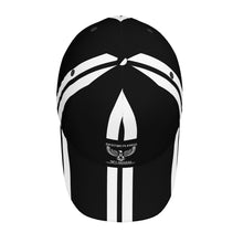 Load image into Gallery viewer, Ancestors Native, White Logo , Stripes & Black Curved Brim Baseball Cap (AOP)
