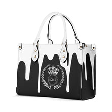 Load image into Gallery viewer, Royalty, White Logo, White Drip & Black Multiple Sizes Upgraded Luxury Women PU Leather Handbag
