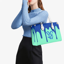 Load image into Gallery viewer, DRIP Blue Logo & Turquoise Multiple Sizes Upgraded Luxury Women PU Leather Handbag