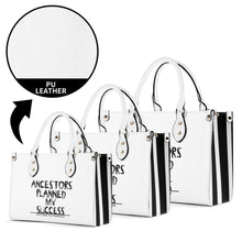 Load image into Gallery viewer, Ancestors Black, Black Logo & White & Black Stripes,Multiple Sizes Upgraded Luxury Women PU Leather Handbag