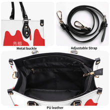 Load image into Gallery viewer, Ancestors Japanese, White Logo & Red and White Drip Multiple Sizes Upgraded Luxury Women PU Leather Handbag