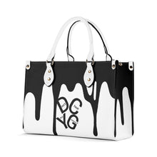 Load image into Gallery viewer, DRIP LO Black Logo & White Multiple Sizes Upgraded Luxury Women PU Leather Handbag