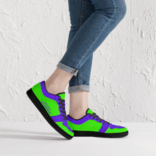 Load image into Gallery viewer, DCYG G4's Purple & Green Black Sole Low-Top Leather Sneakers