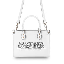 Load image into Gallery viewer, Ancestors Latino, Black Logo & White & Black Stripes Multiple Sizes Upgraded Luxury Women PU Leather Handbag