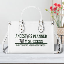 Load image into Gallery viewer, Ancestors Native, Black Logo & White and Black Multiple Sizes Upgraded Luxury Women PU Leather Handbag