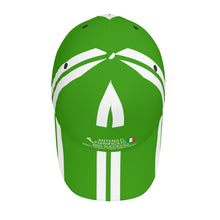 Load image into Gallery viewer, Ancestors Italian, White Logo, Flag, White Stripes & Green Curved Brim Baseball Cap (AOP)