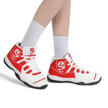 Load image into Gallery viewer, SWAN Red, White Dragon Logo & Red , White High Top Air Retro Sneakers - White