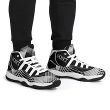 Load image into Gallery viewer, DONT D4X White logo,, Black,White, Grey Design & Black High Top Air Retro Sneakers - White