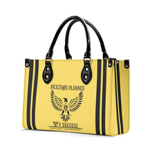 Load image into Gallery viewer, Ancestors Native, Black Logo , Stripes & Yellow Multiple Sizes Upgraded Luxury Women PU Leather Handbag