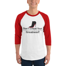 Load image into Gallery viewer, DCYG Black Red Bottoms 3/4 sleeve raglan shirt