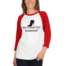 Load image into Gallery viewer, DCYG Black Red Bottoms 3/4 sleeve raglan shirt