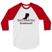 Load image into Gallery viewer, DCYG Black Red Bottoms 3/4 sleeve raglan shirt