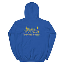 Load image into Gallery viewer, DCYG Baddies Gold Logo & Royal Blue Hoodie