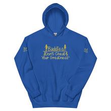 Load image into Gallery viewer, DCYG Baddies Gold Logo & Royal Blue Hoodie