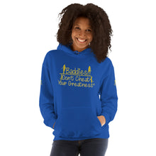 Load image into Gallery viewer, DCYG Baddies Gold Logo & Royal Blue Hoodie