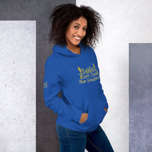 Load image into Gallery viewer, DCYG Baddies Gold Logo & Royal Blue Hoodie