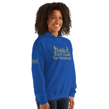 Load image into Gallery viewer, DCYG Baddies Gold Logo & Royal Blue Hoodie