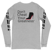 Load image into Gallery viewer, DCYG Black Red Bottoms Unisex Long Sleeve Tee