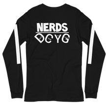 Load image into Gallery viewer, DCYG NERDS White Logo Unisex Long Sleeve Tee