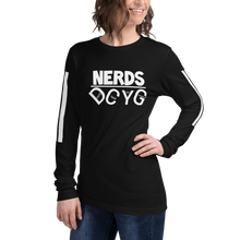 Load image into Gallery viewer, DCYG NERDS White Logo Unisex Long Sleeve Tee