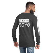 Load image into Gallery viewer, DCYG NERDS White Logo Unisex Long Sleeve Tee