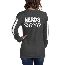 Load image into Gallery viewer, DCYG NERDS White Logo Unisex Long Sleeve Tee