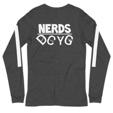 Load image into Gallery viewer, DCYG NERDS White Logo Unisex Long Sleeve Tee