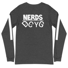 Load image into Gallery viewer, DCYG NERDS White Logo Unisex Long Sleeve Tee